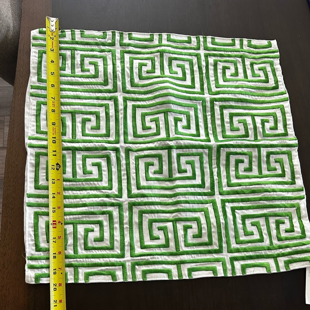 NWT Trina Turk Green and White Decorative Pillowcase